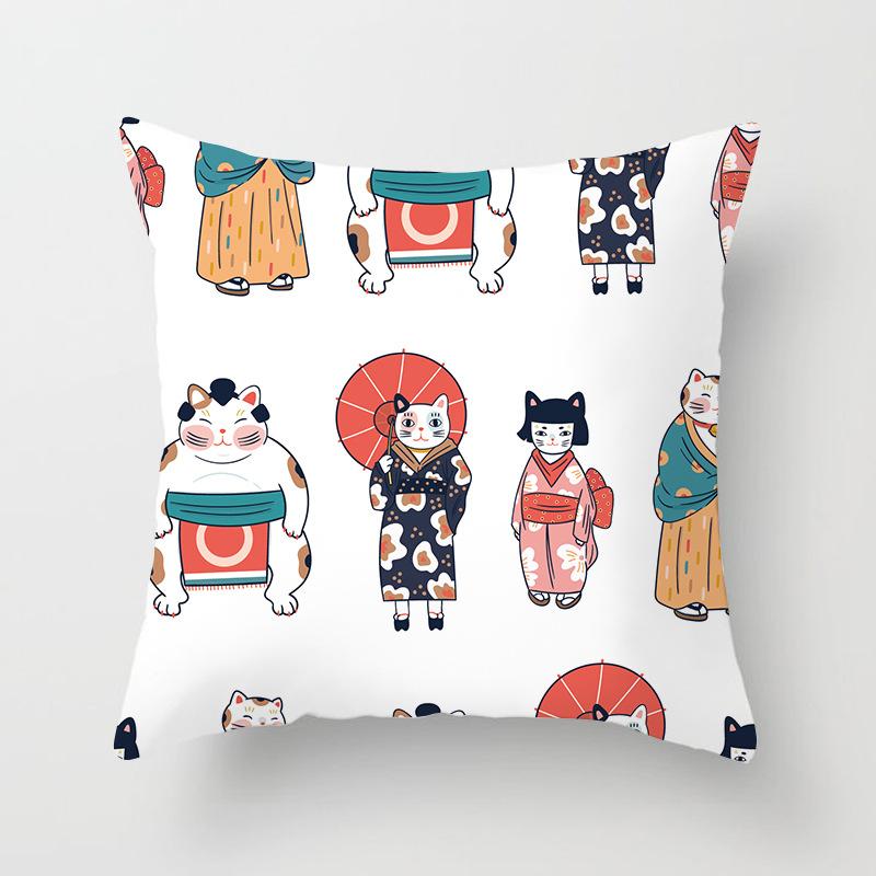 New Style of Lucky Cat Series Pillowcases, Home Office Sofa Pillow Cushion Covers, Seats