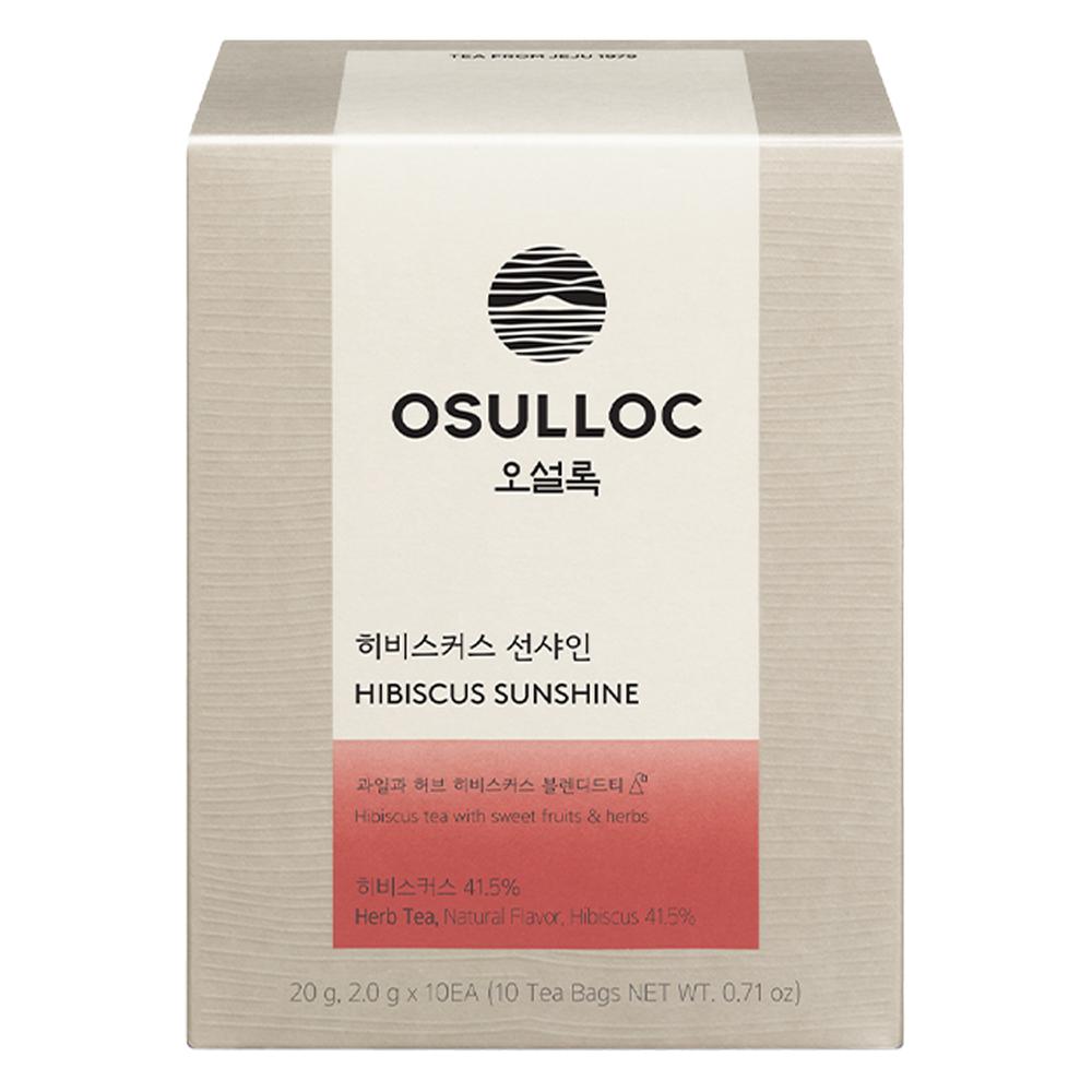 OSULLOC Hibiscus Sunshine Blended Tea Caffeine-Free Sweet Fruit Herbal Tea Bags 20g 2g x 10ea x 1box