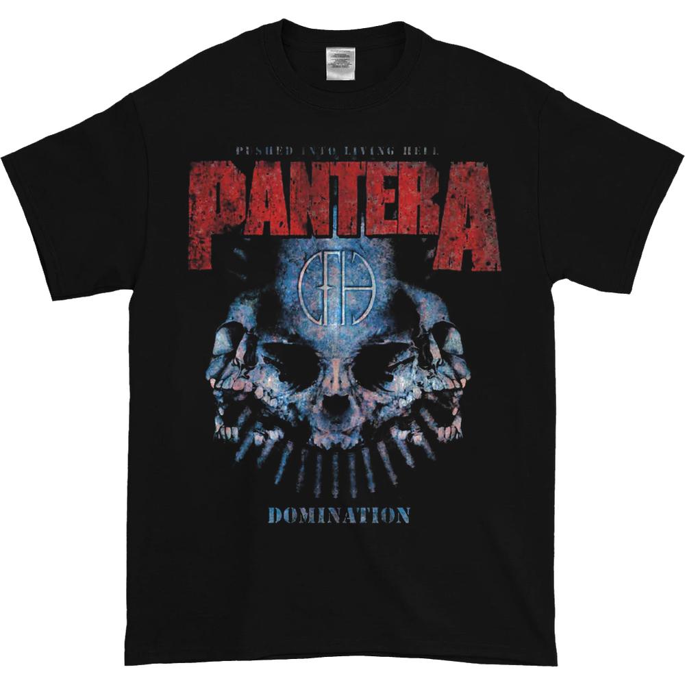 

Черная футболка унисекс с потертостями Pantera Domination
