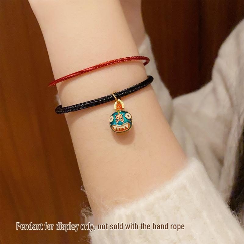 Zodiac Year Red and Black Rope Bracelets: Gold Hand Rope, Women's, Men's, Titanium Steel Leather, Non-Fading.