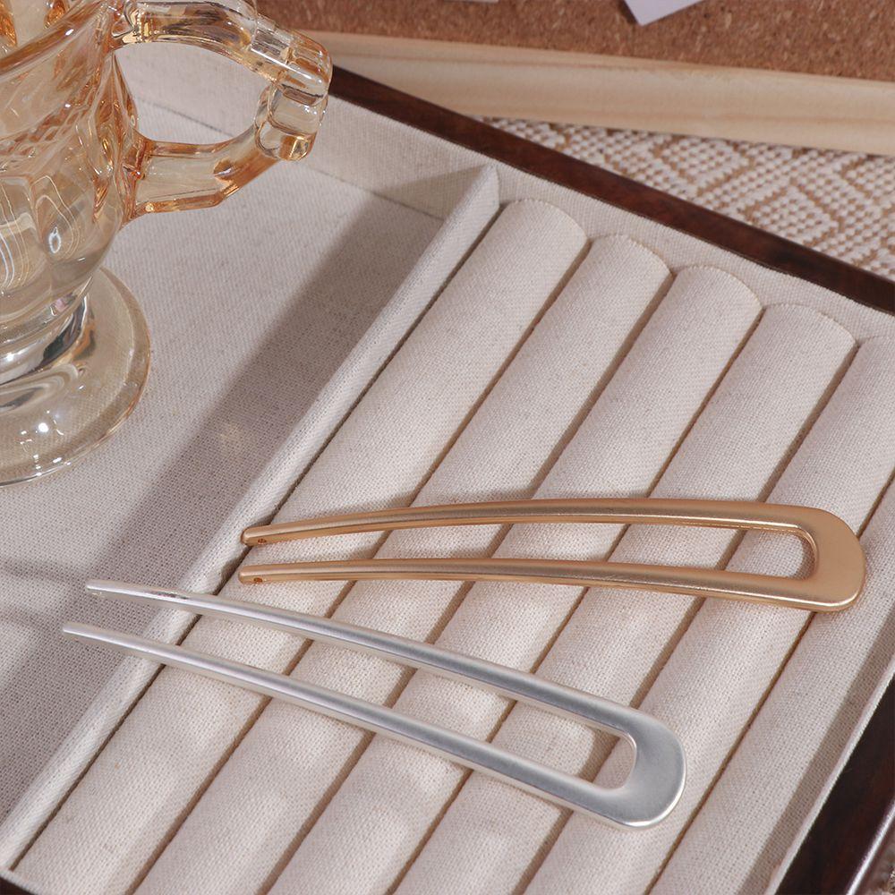 Electroplate Hair Sticks Simple Hair Clip High Quality U Shape Barrettes  Women Headdress