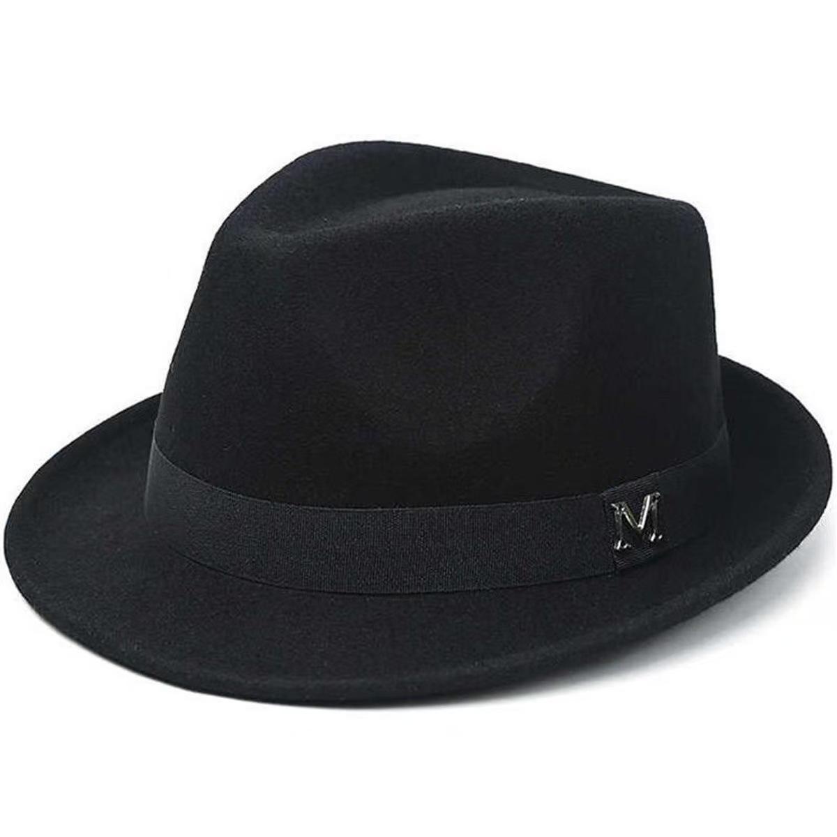 Freedom Outdoors Women's Felt Panama Fedora Hat Short Brim Trilby Flat Hat For Men Homburg Church Jazz Hat Adjustable 56-58Cm