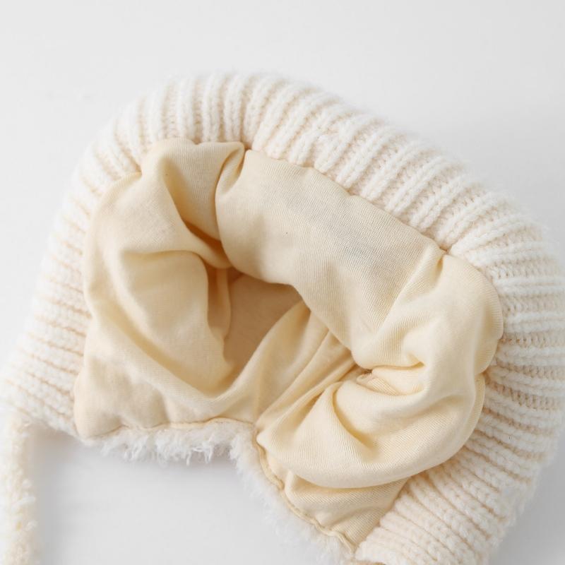 Fashion Cute Cartoon Sheep Beanie Bonnet Windproof Double Pompom Knitted Hat Warm Cold Proof Pullover Hat Winter