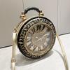 Women's Luxury Handbag, Funny Clock-shaped Bag Round Bag European  American Style Crossbody Bag Classic Retro Shoulder Bag