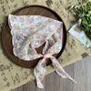 New product fresh and sweet curved tooth triangle scarf scarf women's hot-selling decorative small scarf silk scarf