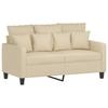 2 Piece Cream Fabric Sofa Set with Cushions