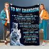 1pc Modern Comfortable Gift for My Beloved Grandson White Tiger Theme Pattern Printed Fleece Blanket, Fashionable, Soft, Warm, All-Season Mu