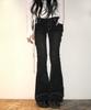 Ledeoli Low-Rise Bootcut Denim Pants [Black]