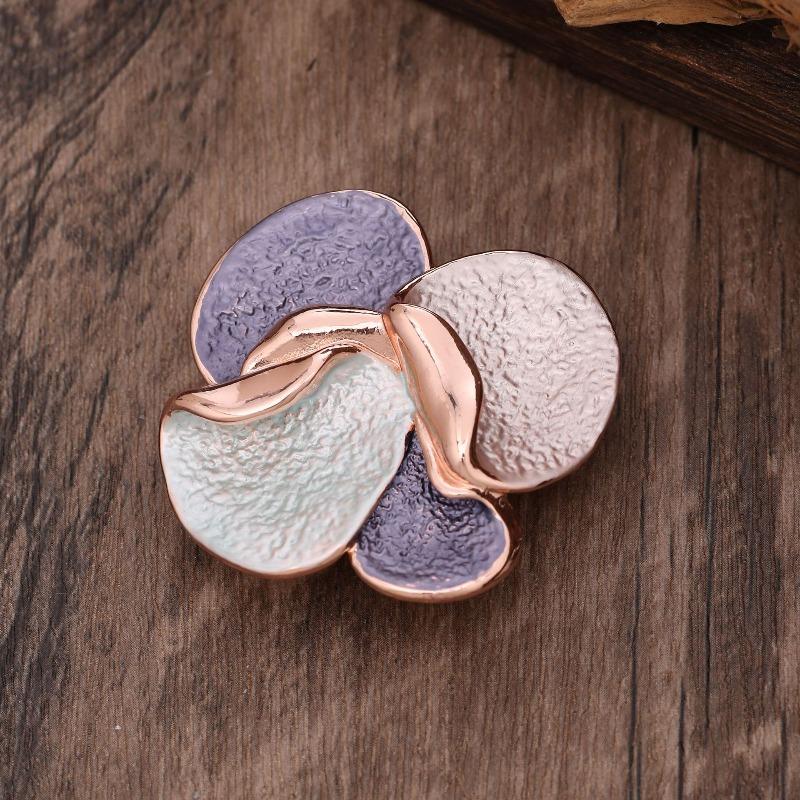Heiß verkaufende emailierte geometrische Blume magnetische Brosche, modische kreative Blumenbrosche für Damen