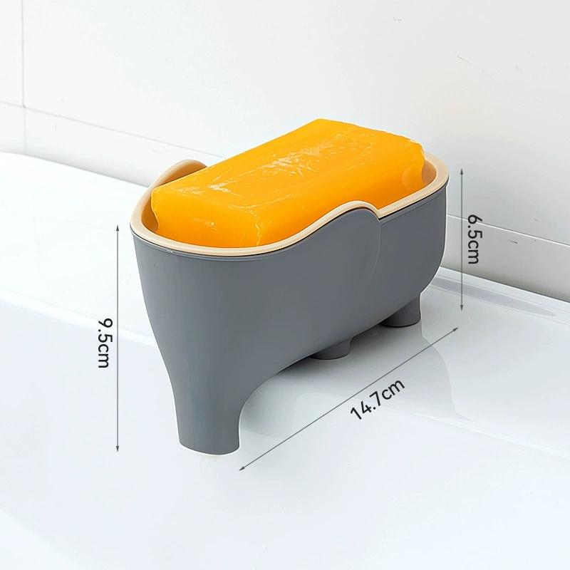 

The Double-layer Soap Box Is Detachable and Has Dual Functions of Draining and Storing. Suitable for Bathrooms and Kitchens серый