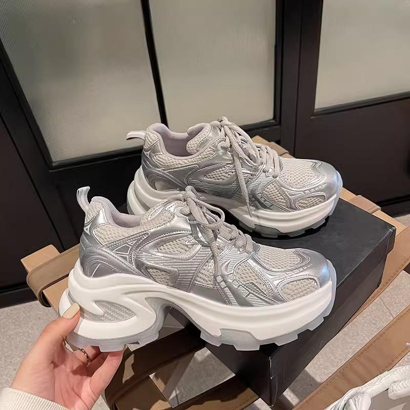 Shining Galaxy × Breathable Mesh Soft-soled Dad Shoes Spring and Summer New Platform Sports Leisure Trendy Girl