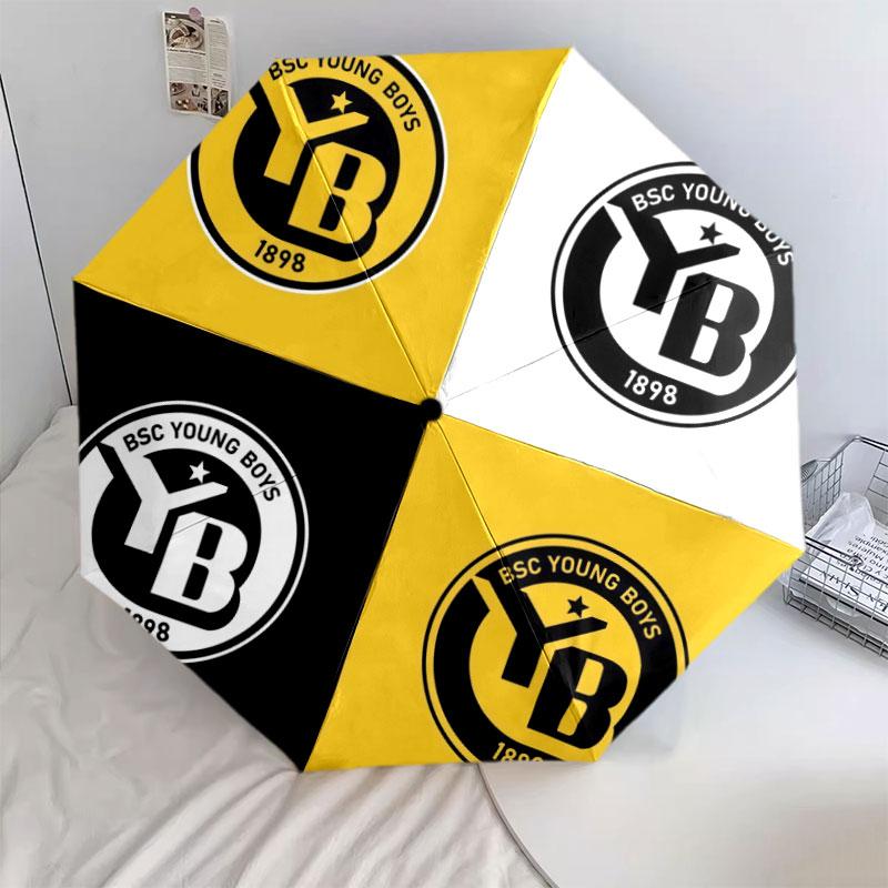 BSC Young Boys pattern, automatic folding umbrella, portable and foldable design, 8 ribs, a Christmas or birthday gift.