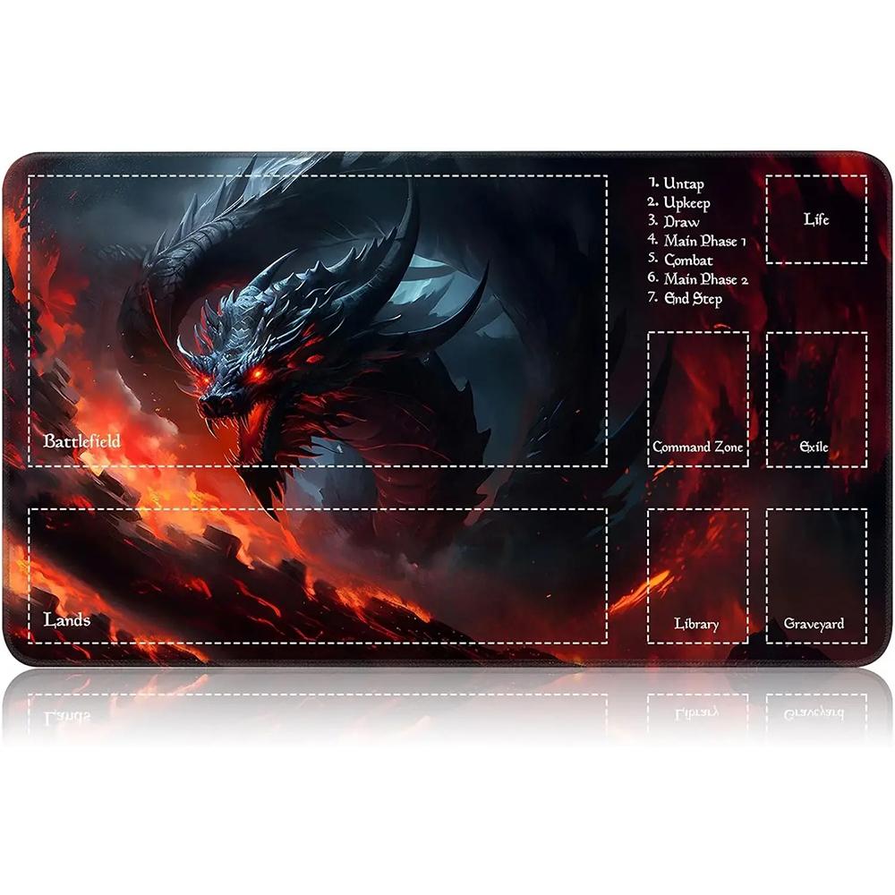 1pcs The Great Wave Off Kanagawa Zoned Mtg Playmat Large Locking Edge Nonslip Rubber Desk Mat For Tcg Commander Game