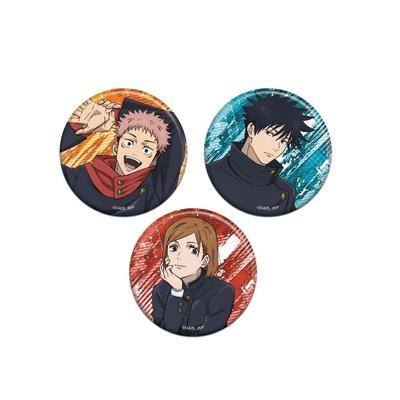 Ensky TV Anime Glittery Can Badge Set Diameter Made of and PET "Jujutsu Kaisen" A, Approx. 58mm, Tin, Paper,