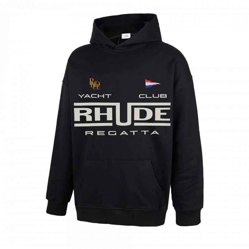 RHUDE Sweat à capuche en coton épais à imprimé graphique pour homme Décontracté Coupe ample Streetwear Jeune