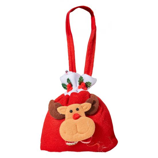 Christmas Gift Bags 3D Snowman Santa Elk Doll Reusable Xmas Burlap Sacks with Handle for Christmas Party Favors Holiday Presents Wrapping