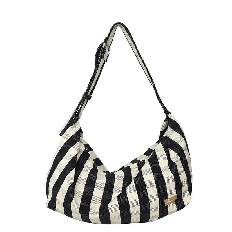 Pattern Canvas Striped Handbag Single Shoulder Crossbody Bag Women Gift Fashion