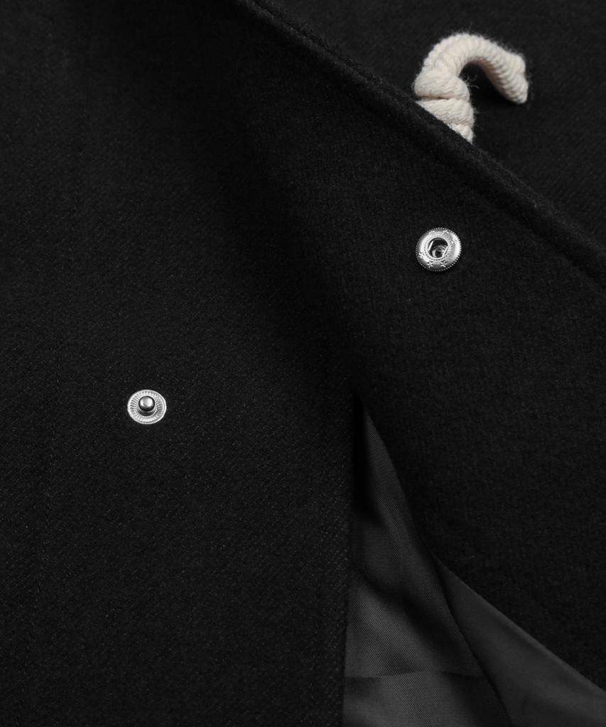 Trillion Unisex Balmacaan Duffle Long Coat (Black)