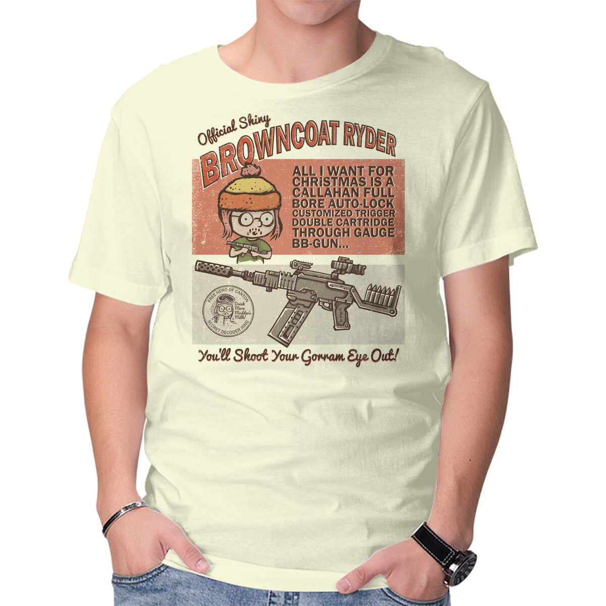 Unisex Crew Neck T-Shirt Browncoat Ryder BB-Gun Graphic Short Sleeve Casual Tee L