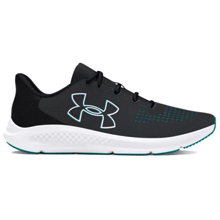 Under Armour Charged Pursuit 3 Big Logo - Anthracite Teal Men Sneakers Black White 3026518-104