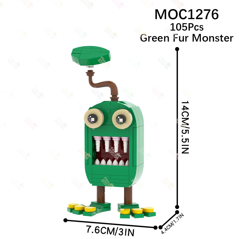 

Horror Game My Singing Monster Building Blocks Rare Wubbox Epic Wubbox Green Fur Monster Character Model Assembly Toys For Kids