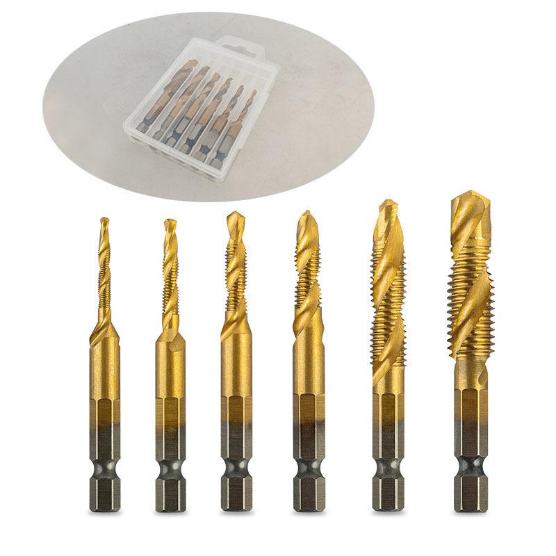 Yunbei Titanium-Plated High-Speed Steel Hex Shank Spiral Tap Drill