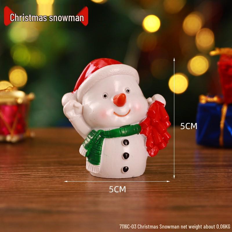 Micro Landscape Christmas Ornaments: Cute Santa Claus & Animal Tree Decorations Gift Box