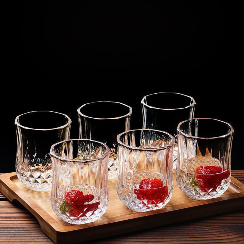 6pcs Set Diamond Painting Shot Glass Wine Cup Vintage Elegant Wedding Gift Wine Glasses Luxury Modern Household Party Drinkware