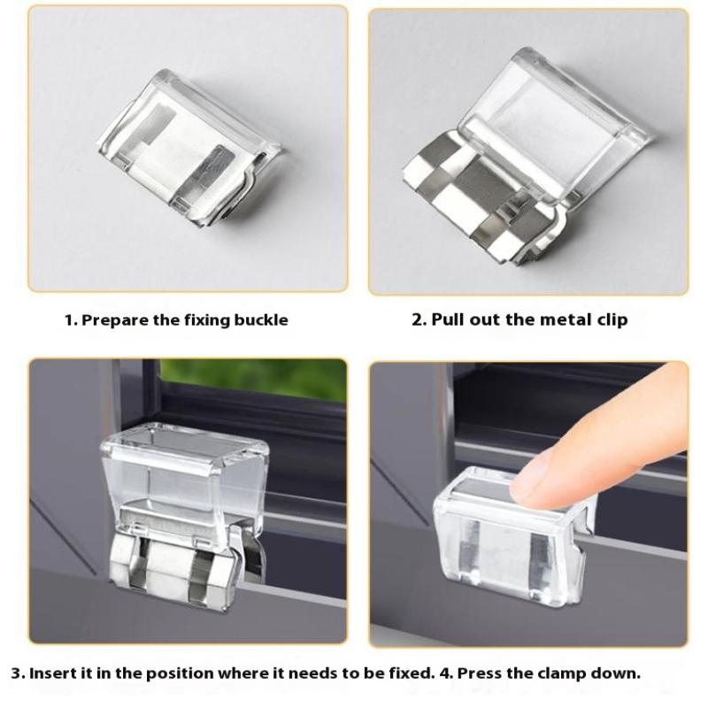 Window Rail Fixing Safety Clip, Screen Window And Door Safety Plug Heavy-Duty Sliding Window Lock, Screen Fixing Clip,