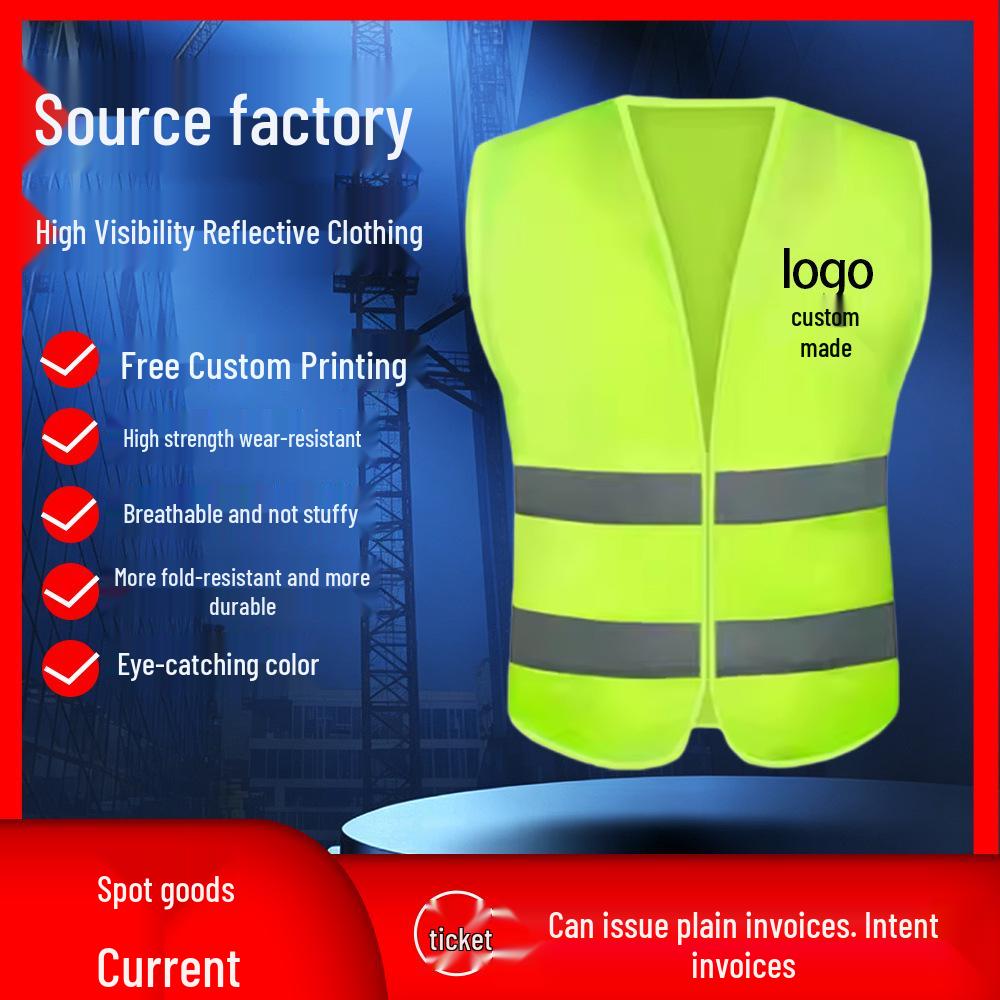 JD Reflective Safety Vest Fluorescent Traffic Construction Gear with Custom Text Option
