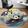 1pc Panda Starry sky Office Round Area Rug, Indoor Mat Suitable For Office, Under Office Chairs Bedroom Living Room Home Decor, Room Deco 011