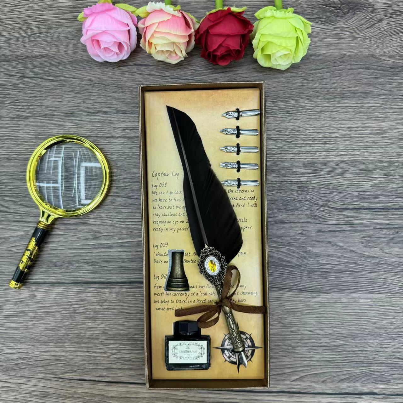 

Retro Quill Business Gifts, Graduation Season, Dipping Pen, Pen, Friendship Birthday Gift 0.5mm темно-коричневого