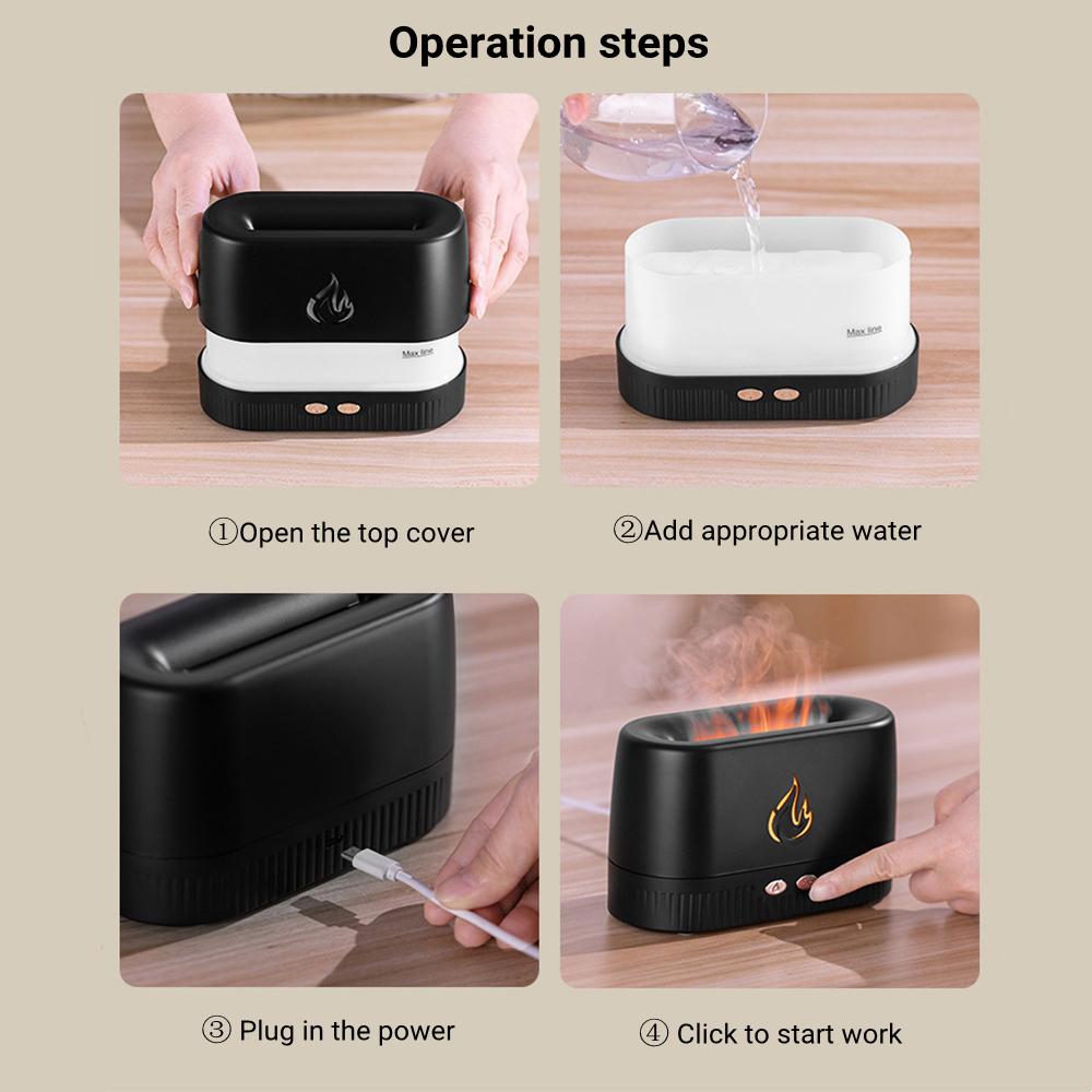 Usb Elektrische Aromatherapie Luftbefeuchter Diffusor Hause Zimmer Ultraschall Kühlen Nebel Aroma Ätherisches Öl Diffusor Mit Flamme Lampe