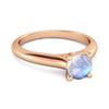 Moonstone Round Solitaire Ring -925 Sterling Silver Rose Gold Vermeil