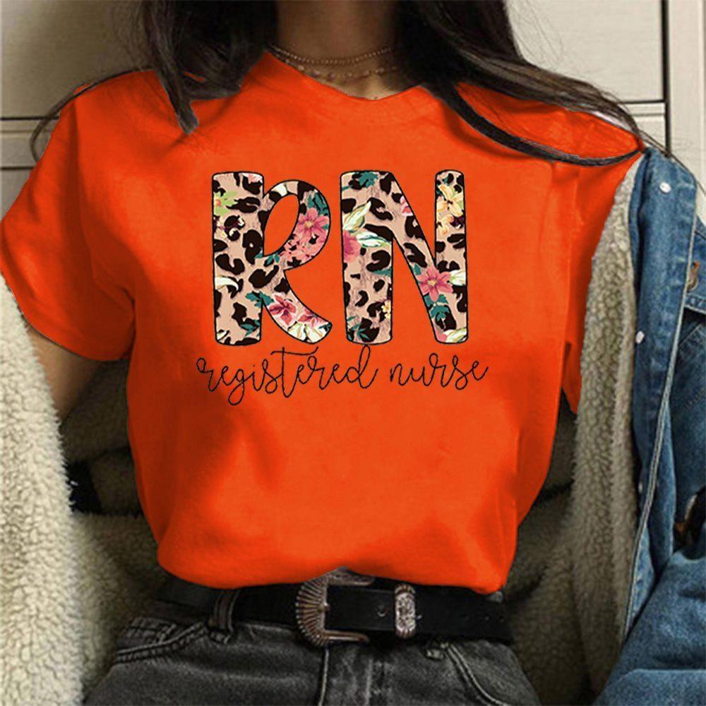 Fashion International Nurses' Day Rn Registered Nurse Print Graphic T Shirt Unisex Fashion Casual Short Sleeve Shirt Tee