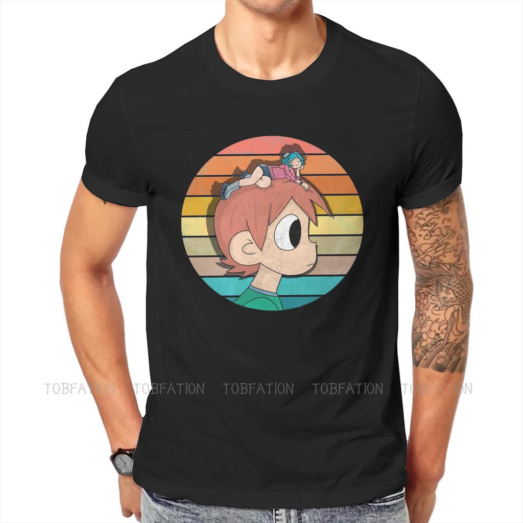 Good Newest Tshirts Scott Pilgrim Vs The World Movie Men Harajuku Fabric Streetwear T Shirt Round Neck Oversized