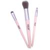 Hair Line Professional Premium Synthetic Foundation Face Powder Eye Shadow Makeup Blush Brush Kit with Soft and Smooth Bristles_3 Piece_Pink