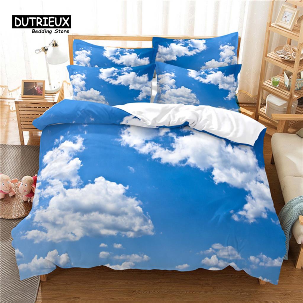 Beautiful Scenery Bedding Set, Wave 3Pcs Duvet Cover Set, Soft Comfortable Breathable Duvet Cover, For Bedroom Guest Room Decor