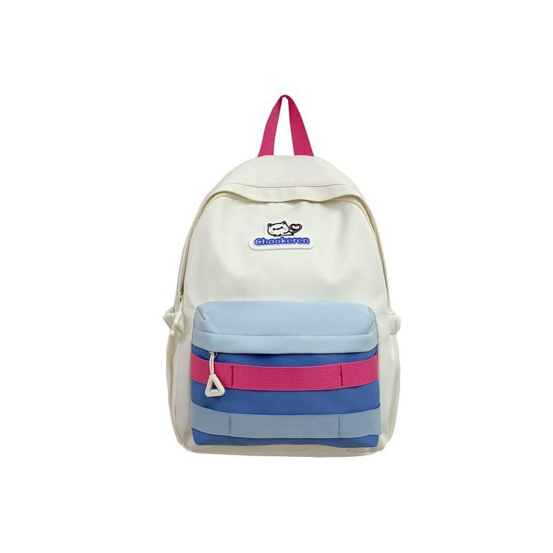 Schoolbag1011 New Small Fresh Contrasting Color Schoolbag Light Casual Outdoor Backpack Junior High School Backpack College Style