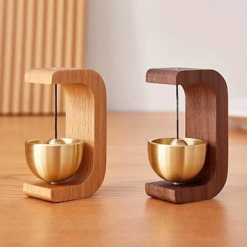 Japanese Style Wooden and Metal Wireless Doorbell with Chime Sound