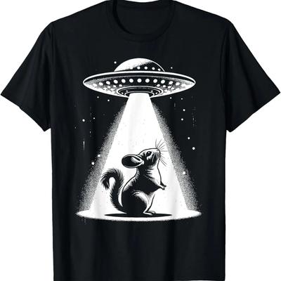 Chinchilla Dad Mom Lover - Funny Alien UFO T-Shirt
