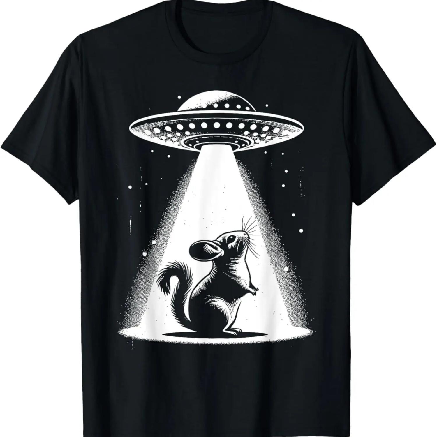 Chinchilla Dad Mom Lover - Funny Alien UFO T-Shirt S чёрный