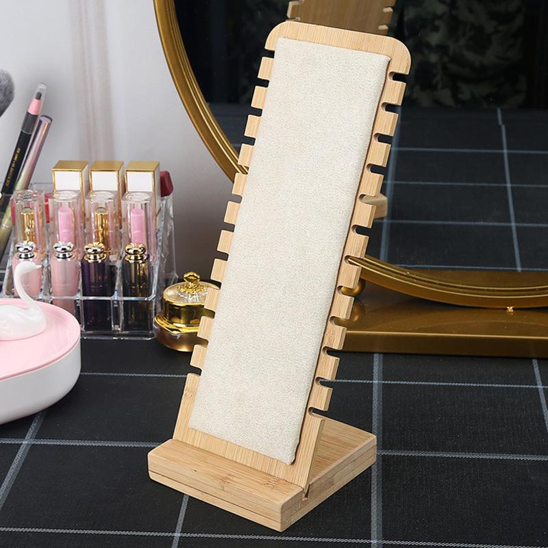 1 ks vertikální stojan na šperky a náhrdelníky z bambusu, vhodný pro prodejní prezentaci šperků a rodinné vystavení náhrdelníků