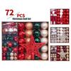 72Pcs Tree Top Star Christmas Ball Ornaments Special Shape Sequin Christmas Tree Party Decoration Christmas Spheres Pendant
