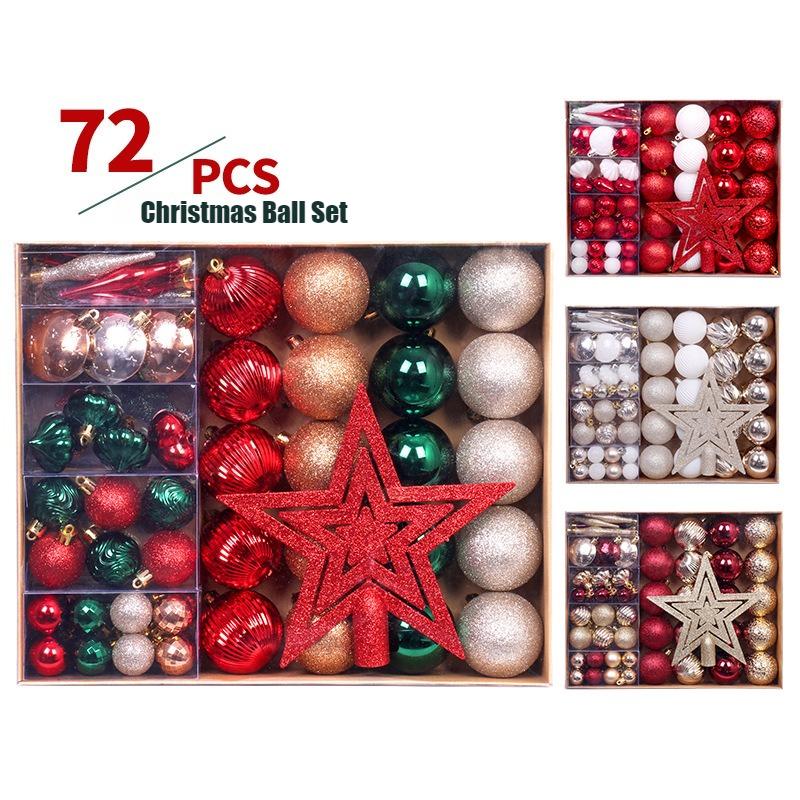 72 Stück Baumspitze Stern Weihnachtskugel Ornamente Sonderform Pailletten Weihnachtsbaum Party Dekoration Weihnachtskugeln Anhänger