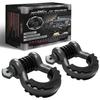 AUTMATCH of 19 Ton Break Screw Shackle Isolator with for Tow Vehicle Gunmetal D-Ring Shackles, 3/4" (Set 2), Strength, 7/8" Pin, Washer, Straps,