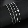 Beach Ankle Bracelets Wear-resistant Vintage Anklets Chain Silver Double-Layered Ankle Chains Foot Jewelry Pendant for Women