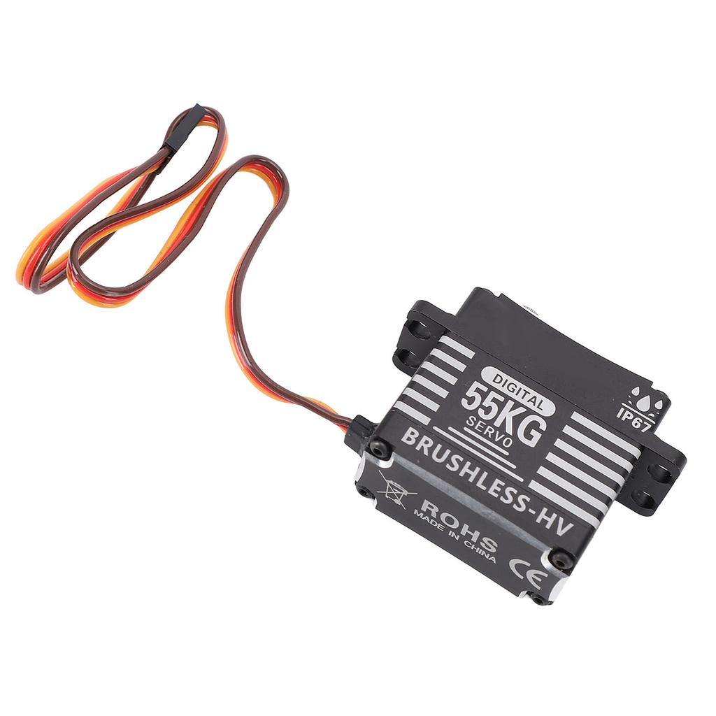 Servo Full Metal Gear Brushless 55KG High Torsion Rain Proof 180° Servo for Replacement
