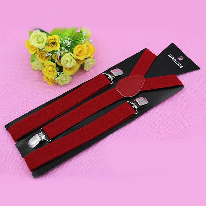 Buy Adjustable Elastic Adult Suspender Straps Clipon Unisex 3 Clip Pants Solid Color Strap at