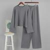 Knitted Long-sleeved Wide-leg Trousers Set, European, American Autumn and Winter New Zipper Jacket Trousers Casual Suit